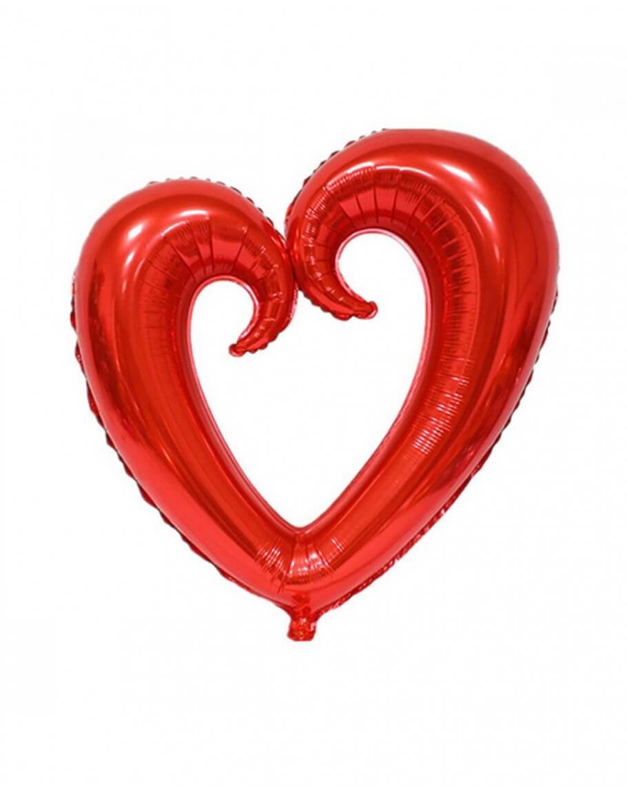 Kırmızı Kalp Folyo Balon Ortası Boş